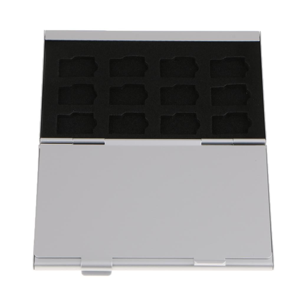 24 Pcs TF Slots Aluminum Alloy Memory Card Storage Box Protect Holder Silver