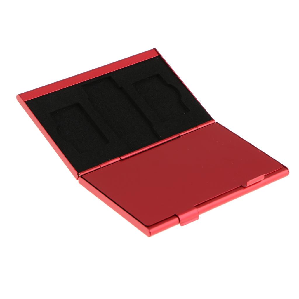 Aluminum Alloy Memory MS Card Storage Case Cover Hard Shell Protector Red