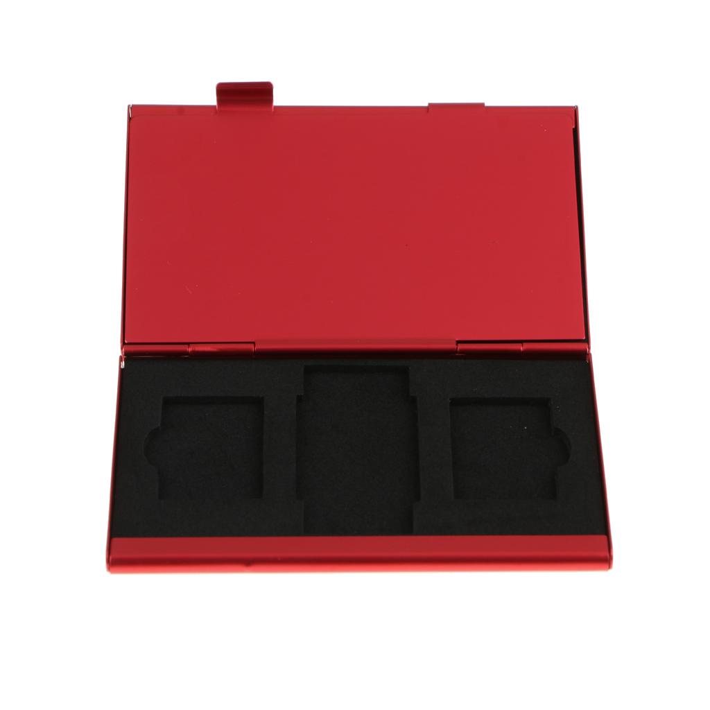 Aluminum Alloy Memory MS Card Storage Case Cover Hard Shell Protector Red