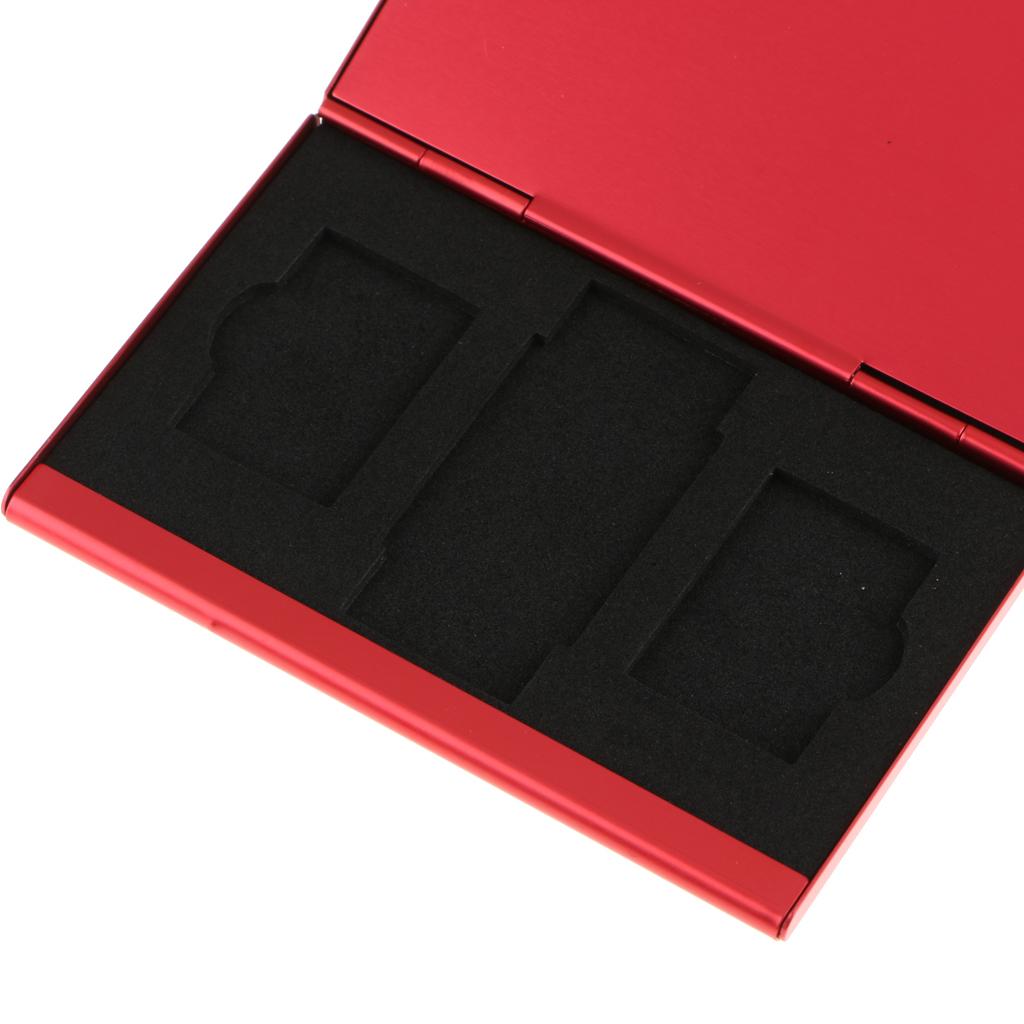 Aluminum Alloy Memory MS Card Storage Case Cover Hard Shell Protector Red