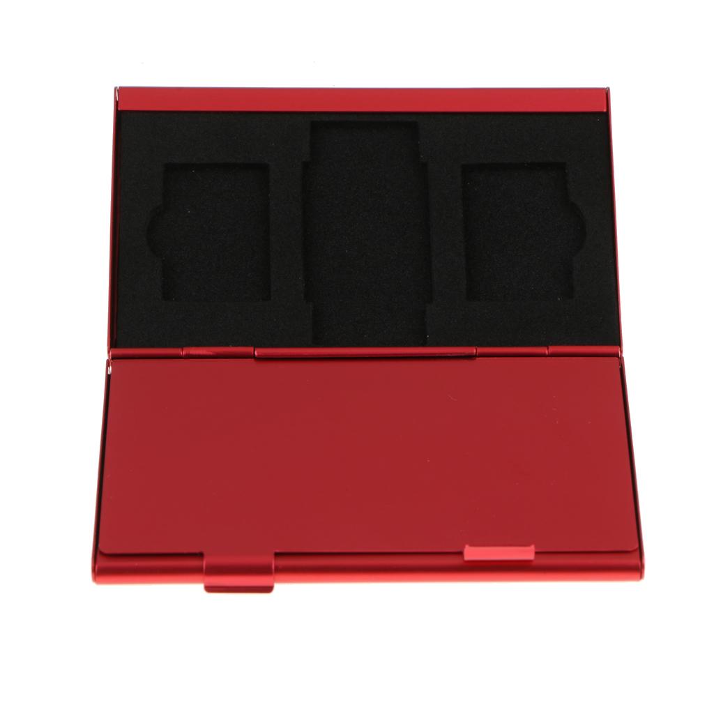 Aluminum Alloy Memory MS Card Storage Case Cover Hard Shell Protector Red