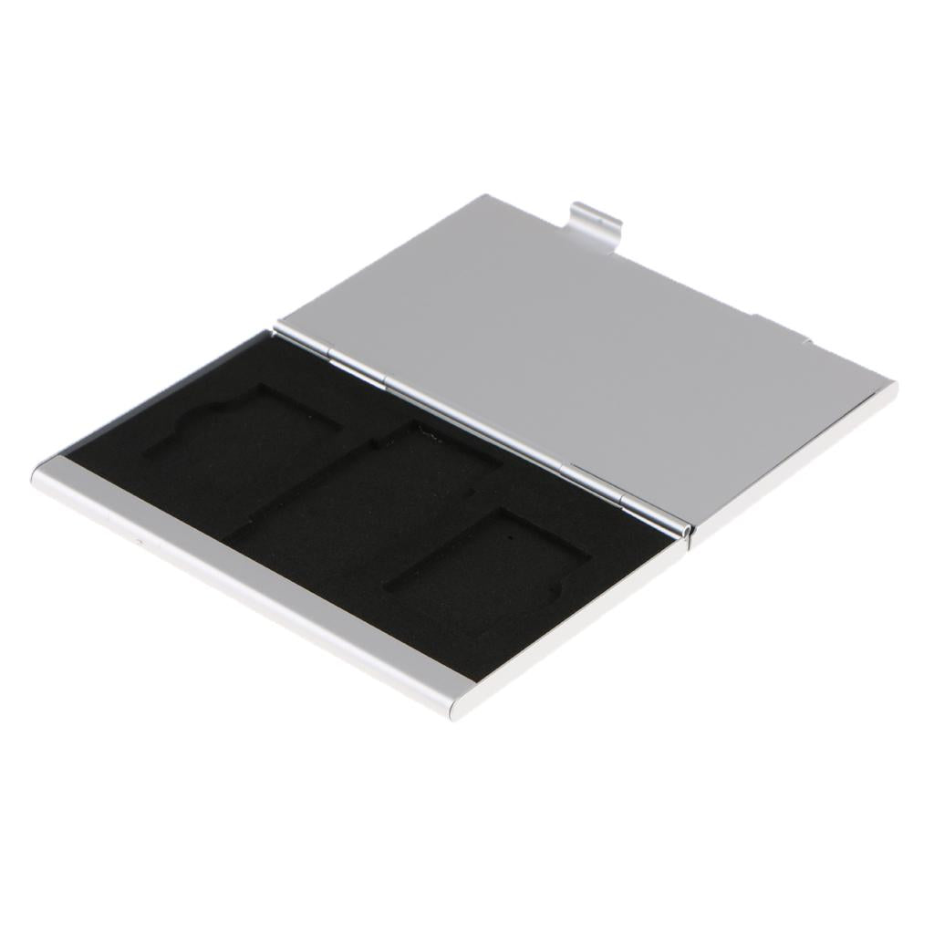Aluminum Alloy Memory MS Card Storage Case Cover Hard Shell Protector Silver