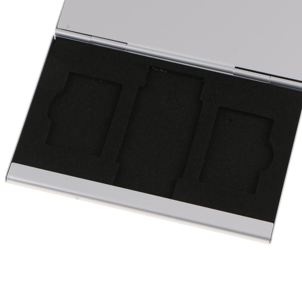 Aluminum Alloy Memory MS Card Storage Case Cover Hard Shell Protector Silver