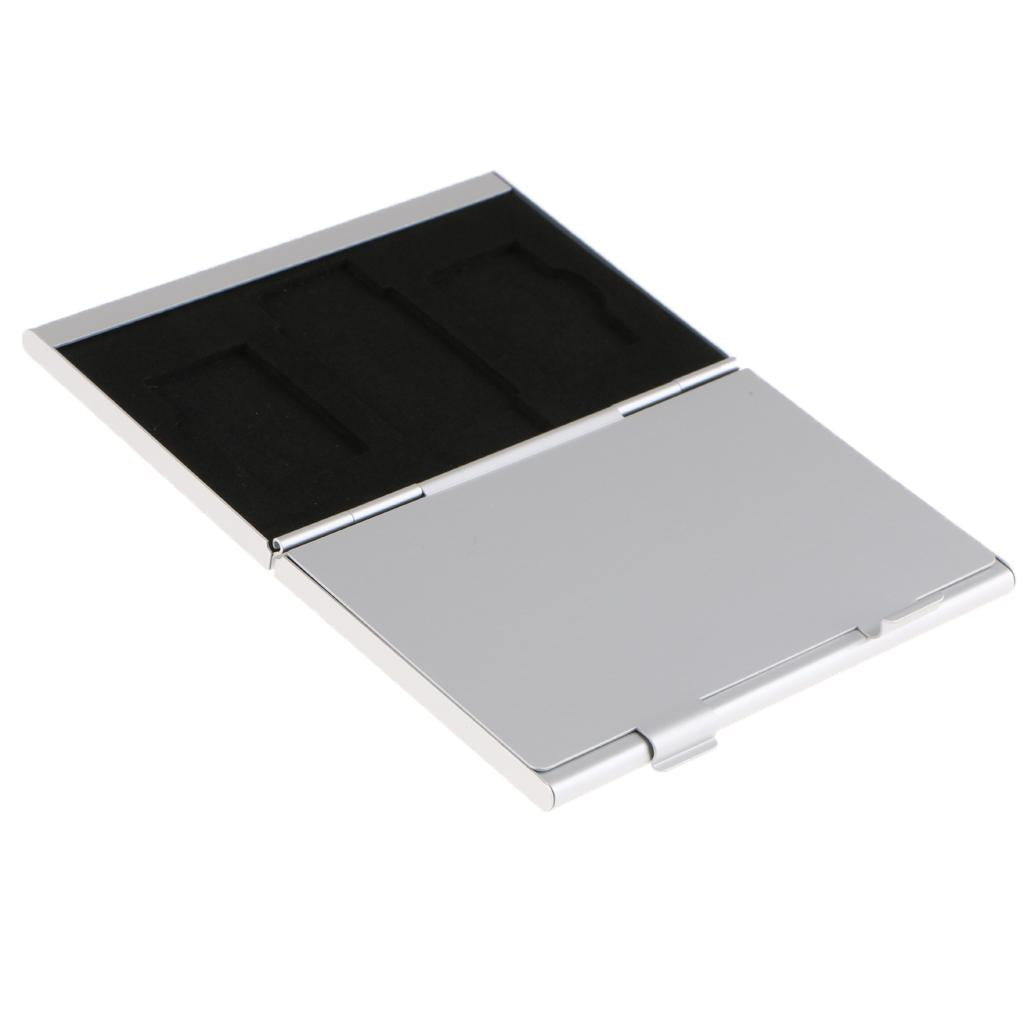 Aluminum Alloy Memory MS Card Storage Case Cover Hard Shell Protector Silver