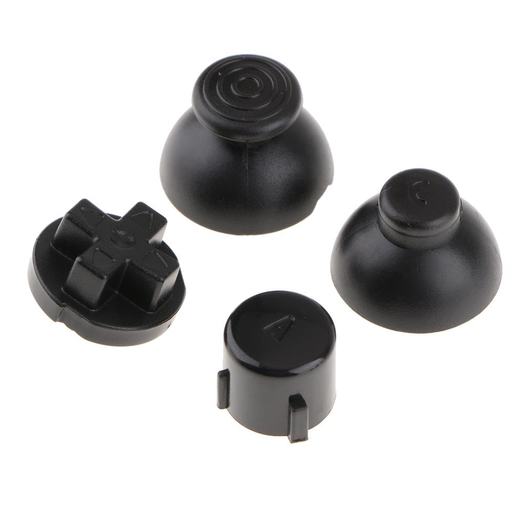 Replacement Handle Button Keys Caps Set for Nintendo NGC Controller Black