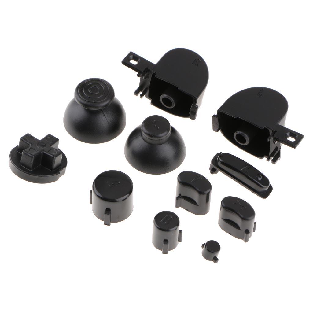 Replacement Handle Button Keys Caps Set for Nintendo NGC Controller Black