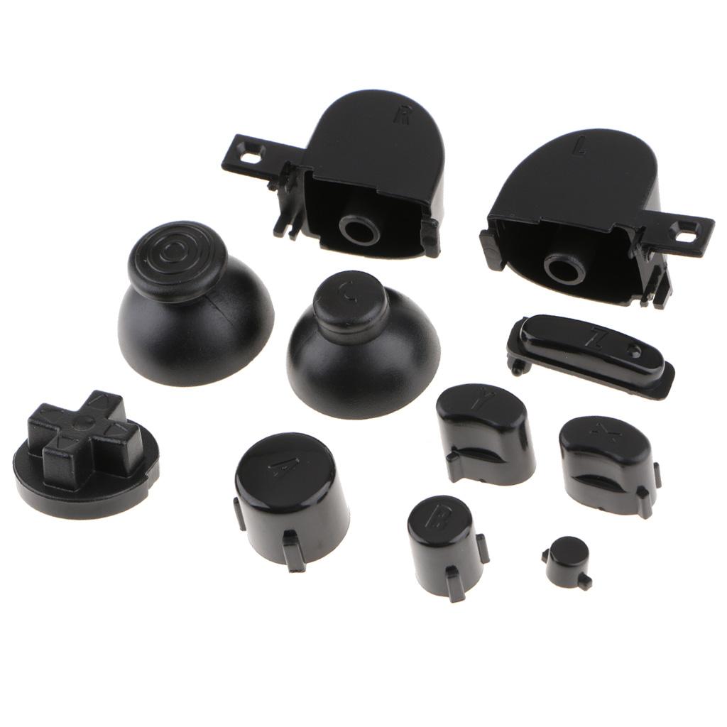 Replacement Handle Button Keys Caps Set for Nintendo NGC Controller Black