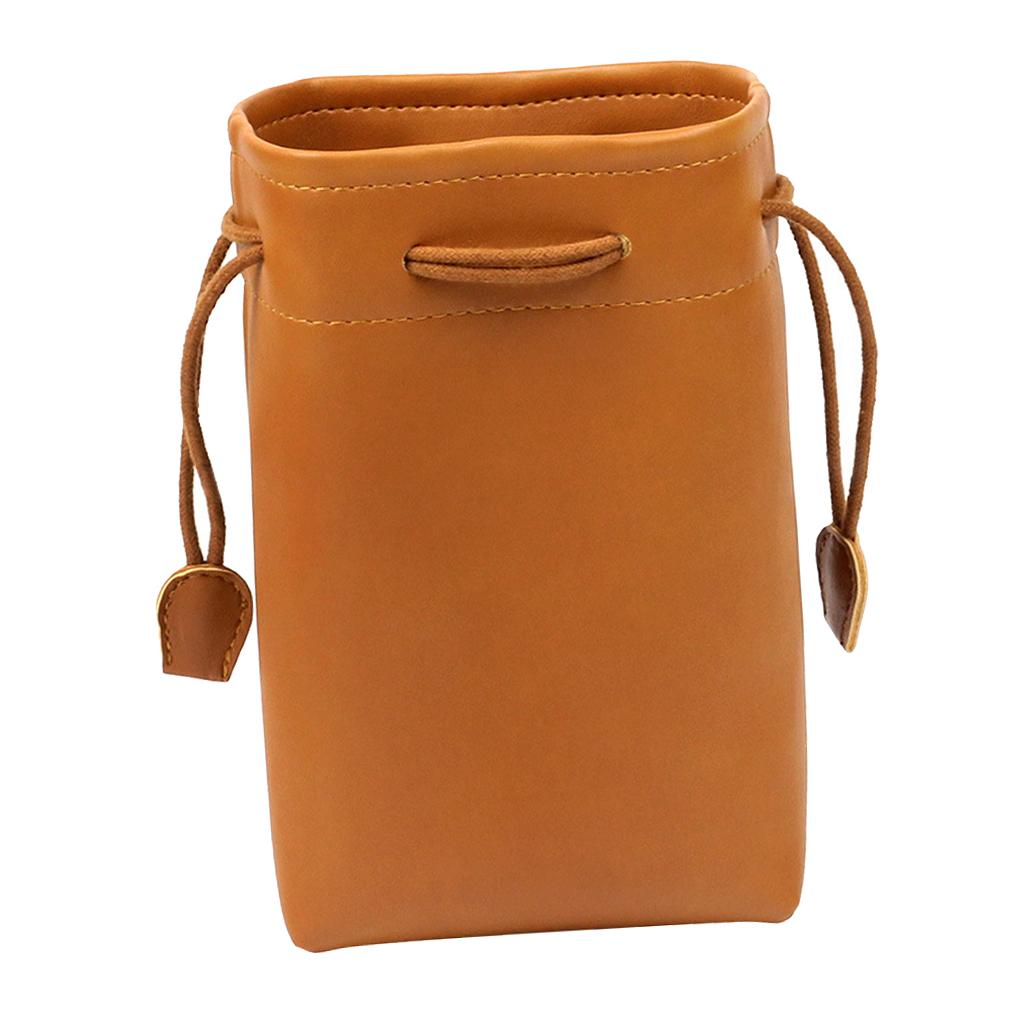 Leather Drawstring Bag Protection Case for Fujiflim Instax 9 8 7S 50S Brown