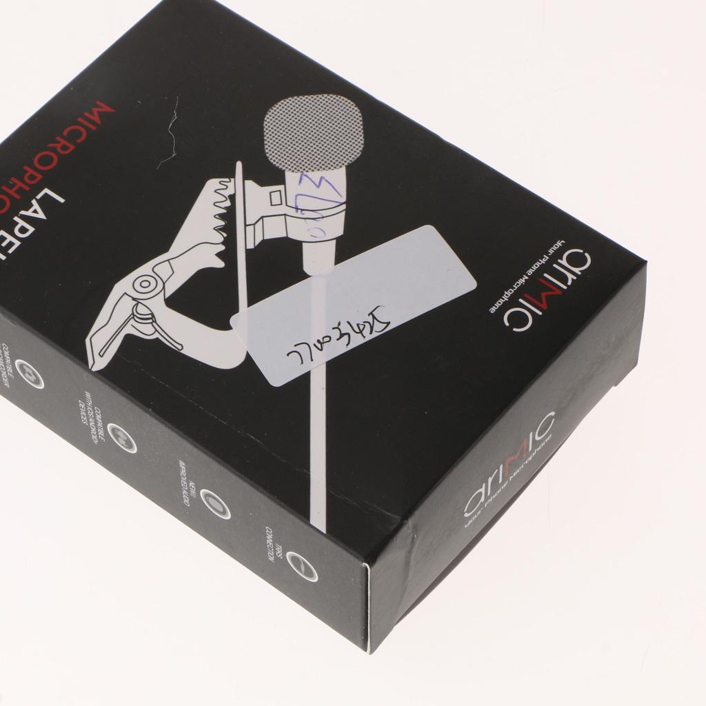 6m/19ft Recording Microphone Dual Head Lavalier Clip on Video Lapel Condenser Mic