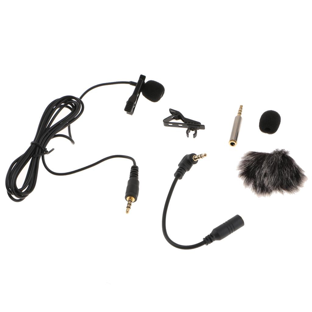 1.5m/5ft-Professional-Lavalier-Lapel-Microphone-Windshield-Mic-for-Video-Conference