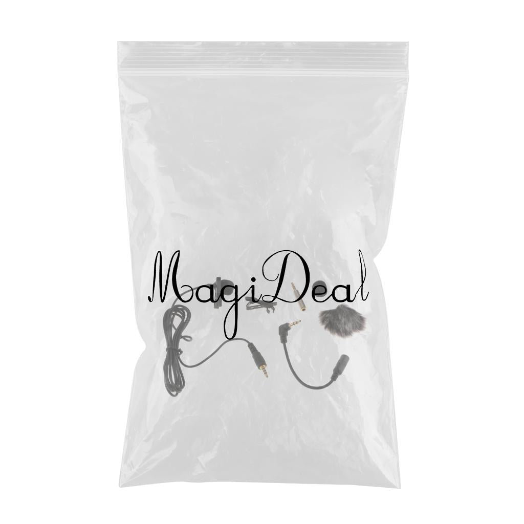 1.5m/5ft Professional Lavalier Lapel Microphone Windshield Mic for Video Conference