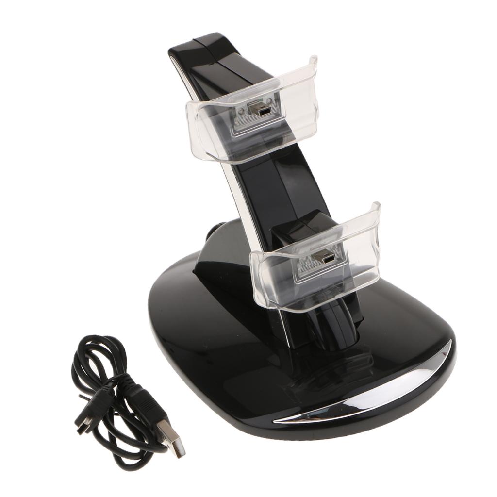 Double Port Charging Stand for Sony PS3 Controller Charger Dock Light Status Indicator