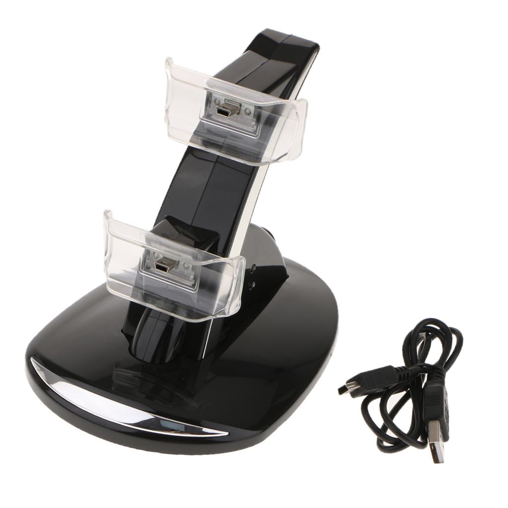 Double Port Charging Stand for Sony PS3 Controller Charger Dock Light Status Indicator