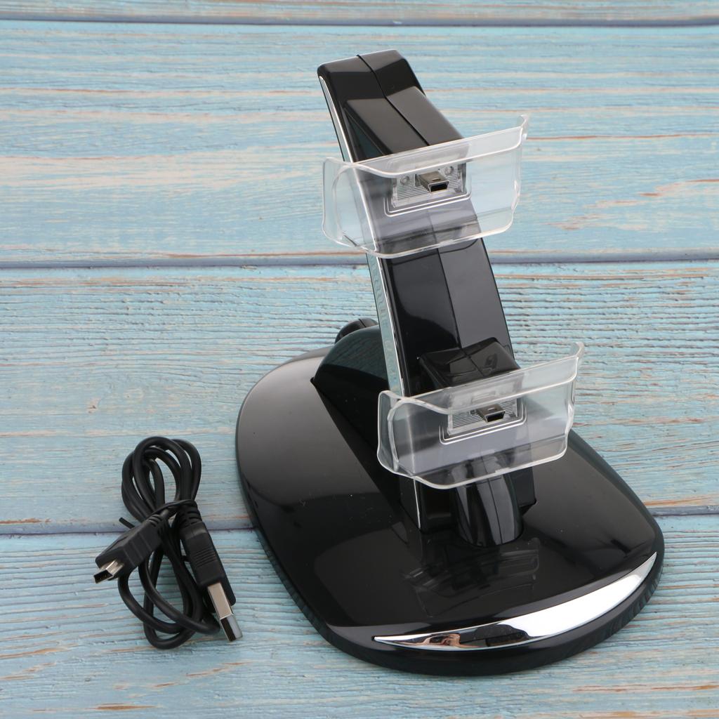 Double Port Charging Stand for Sony PS3 Controller Charger Dock Light Status Indicator