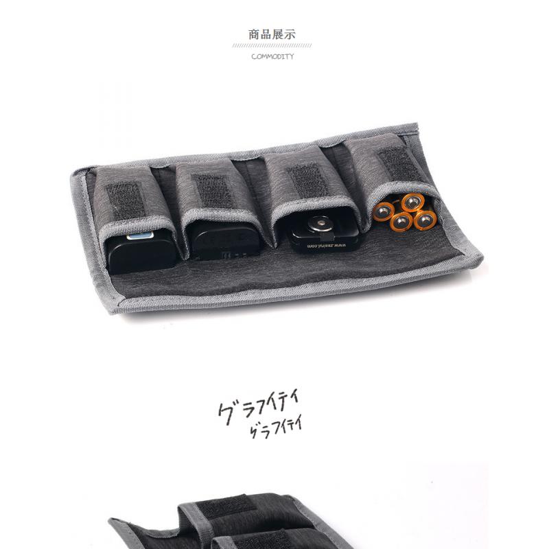 DSLR Battery Case Holder Storage Bag ( 4 Pocket ) for AA/AAA Battery and Canon LP E6 LP E8 LP E10 LP E12 Battery, Nikon EN EL14 EN EL15 Battery