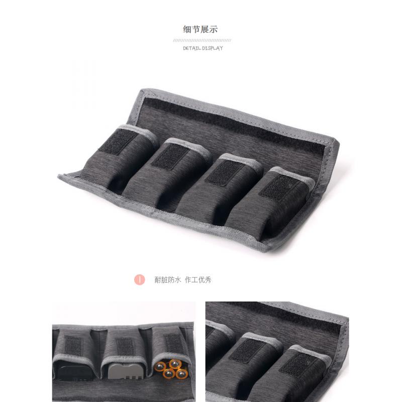 DSLR Battery Case Holder Storage Bag ( 4 Pocket ) for AA/AAA Battery and Canon LP E6 LP E8 LP E10 LP E12 Battery, Nikon EN EL14 EN EL15 Battery
