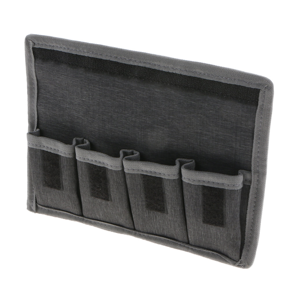 DSLR Battery Case Holder Storage Bag ( 4 Pocket ) for AA/AAA Battery and Canon LP E6 LP E8 LP E10 LP E12 Battery, Nikon EN EL14 EN EL15 Battery