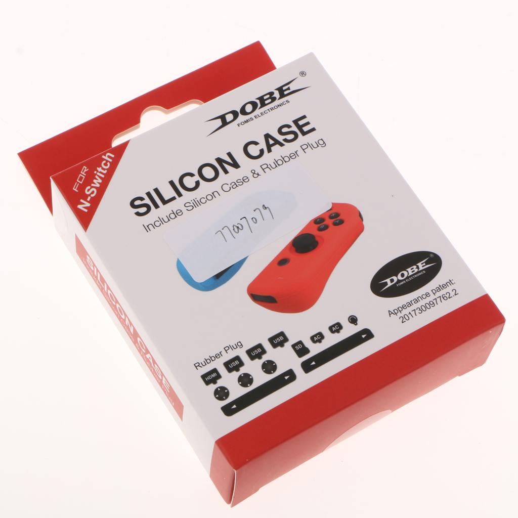 For Nintendo Switch Joy-Con Protective Case Silicone Cover + Rubber Plug Set