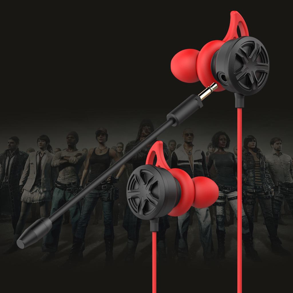 1.2m Gaming Earphones Earbuds Headphones with Microphone and Volume Control For PUBG Mobile, PS4, Xbox One, Nintendo Switch (Red)
