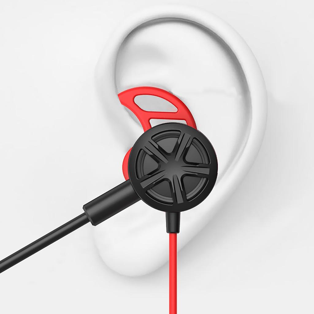 1.2m Gaming Earphones Earbuds Headphones with Microphone and Volume Control For PUBG Mobile, PS4, Xbox One, Nintendo Switch (Red)