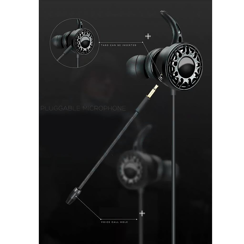 Gaming Earphones Earbuds Headphones with Microphone and Volume Control For PUBG Mobile, PS4, Xbox One, Nintendo Switch (Black)