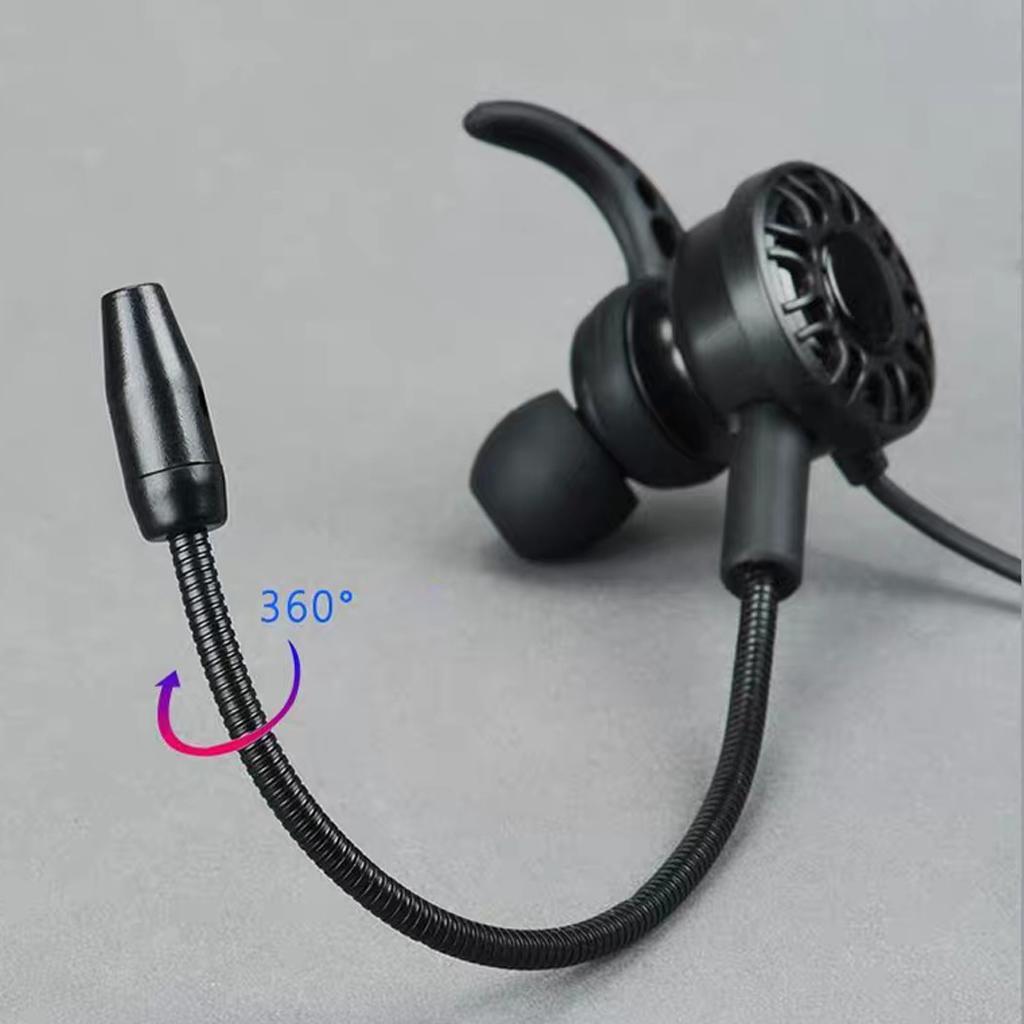 Gaming Earphones Earbuds Headphones with Microphone and Volume Control For PUBG Mobile, PS4, Xbox One, Nintendo Switch (Black)
