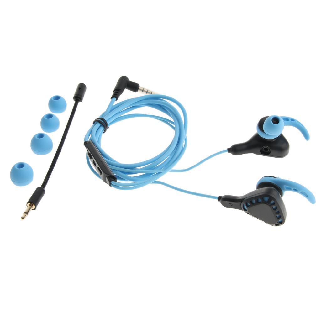 Gaming Earphones Earbuds Headphones with Microphone and Volume Control For PUBG Mobile, PS4, Xbox One, Nintendo Switch (Blue)