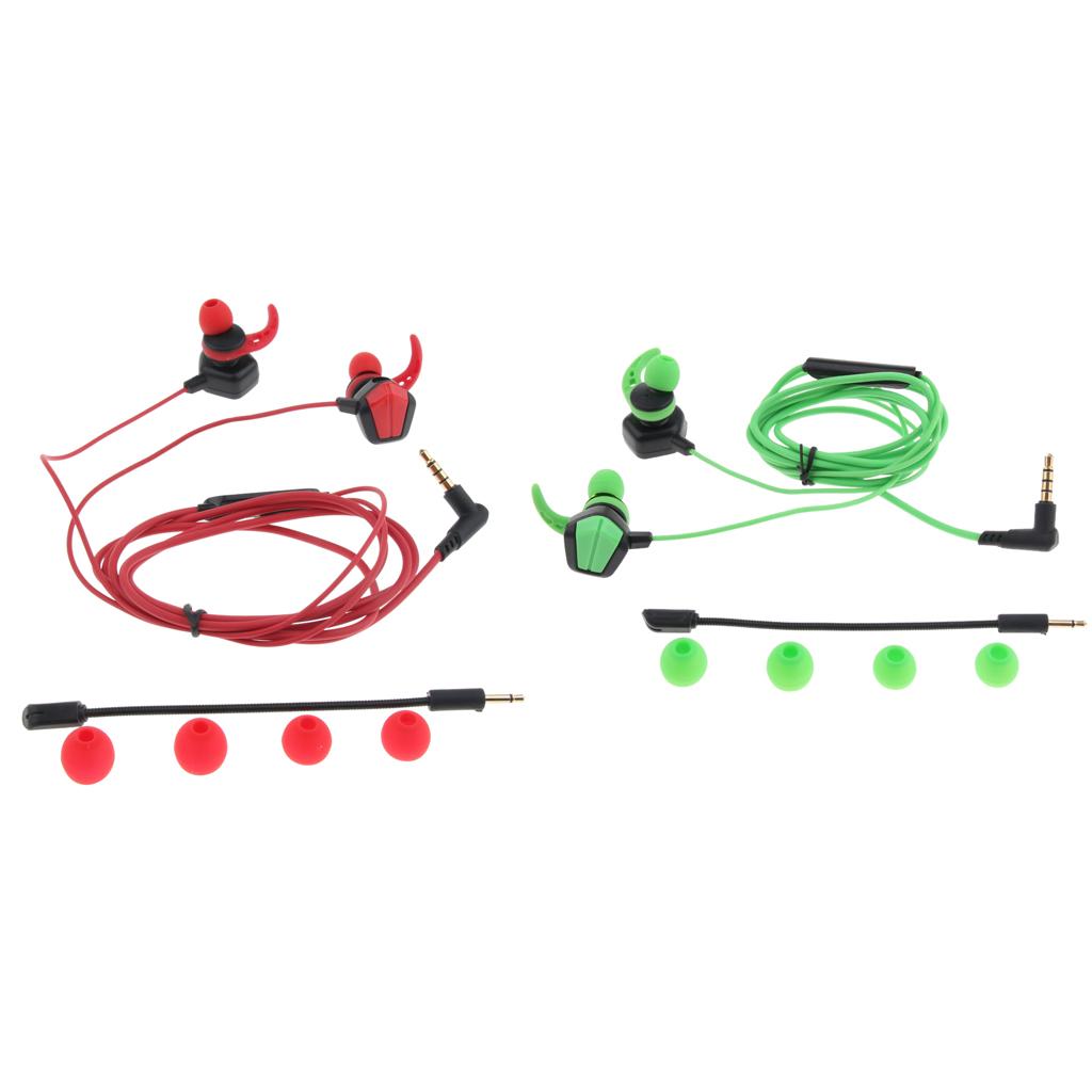 Gaming Earphones Earbuds Headphones with Microphone and Volume Control For PUBG Mobile, PS4, Xbox One, Nintendo Switch (Green)