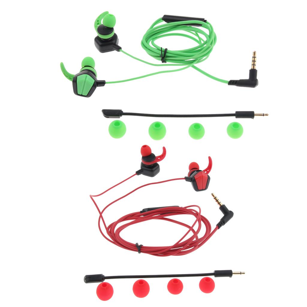 Gaming Earphones Earbuds Headphones with Microphone and Volume Control For PUBG Mobile, PS4, Xbox One, Nintendo Switch (Green)