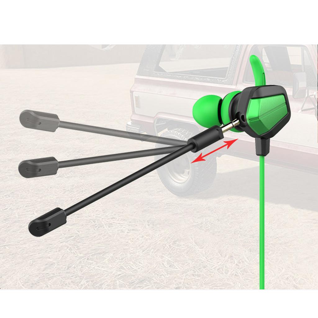 Gaming Earphones Earbuds Headphones with Microphone and Volume Control For PUBG Mobile, PS4, Xbox One, Nintendo Switch (Green)