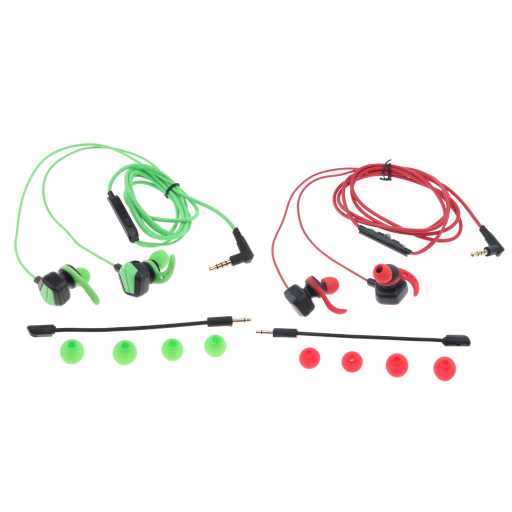 Gaming Earphones Earbuds Headphones with Microphone and Volume Control For PUBG Mobile, PS4, Xbox One, Nintendo Switch (Green)
