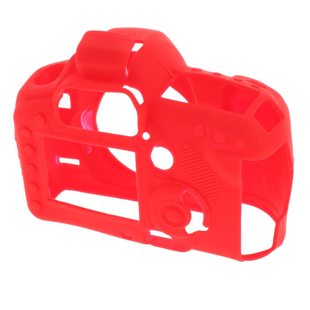 Protective Soft Silicone Case Cover Skin for Canon EOS 5D Mark II 5D2 Red