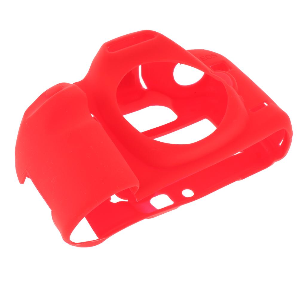 Protective Soft Silicone Case Cover Skin for Canon EOS 5D Mark II 5D2 Red