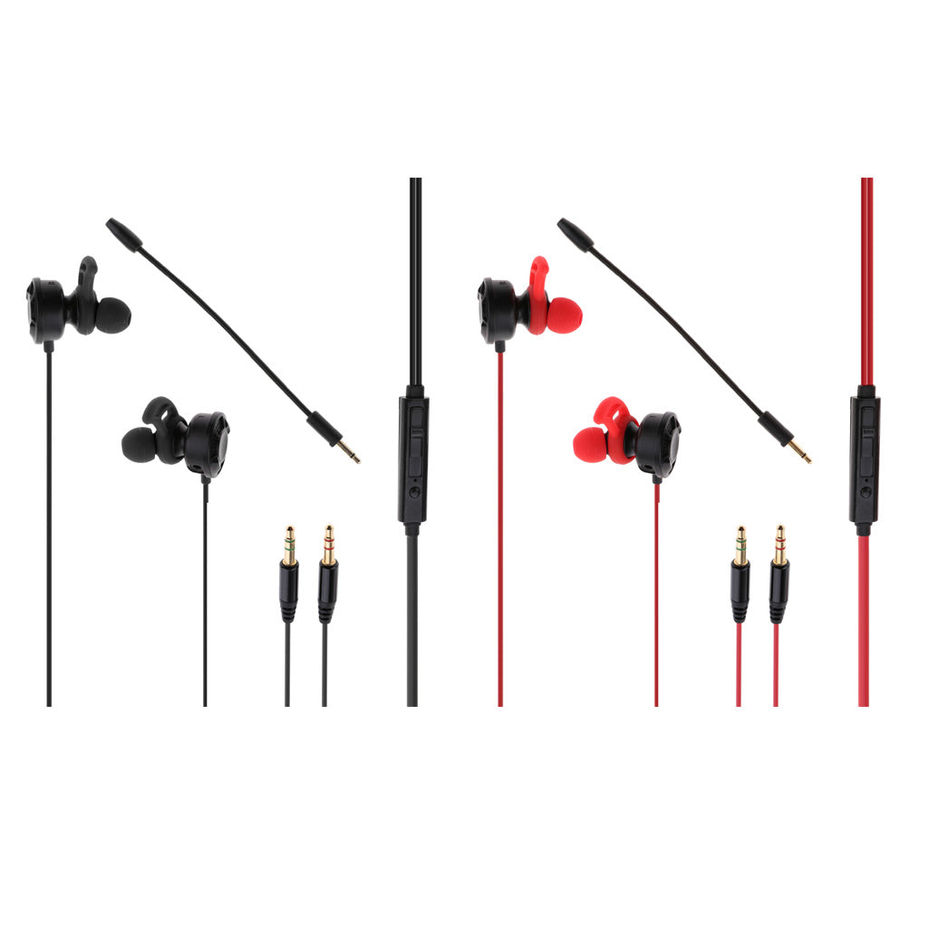 T2 Gaming Earphones Earbuds Headphones with Microphone and Volume Control For PUBG Mobile, PS4, Xbox One, Nintendo Switch Black