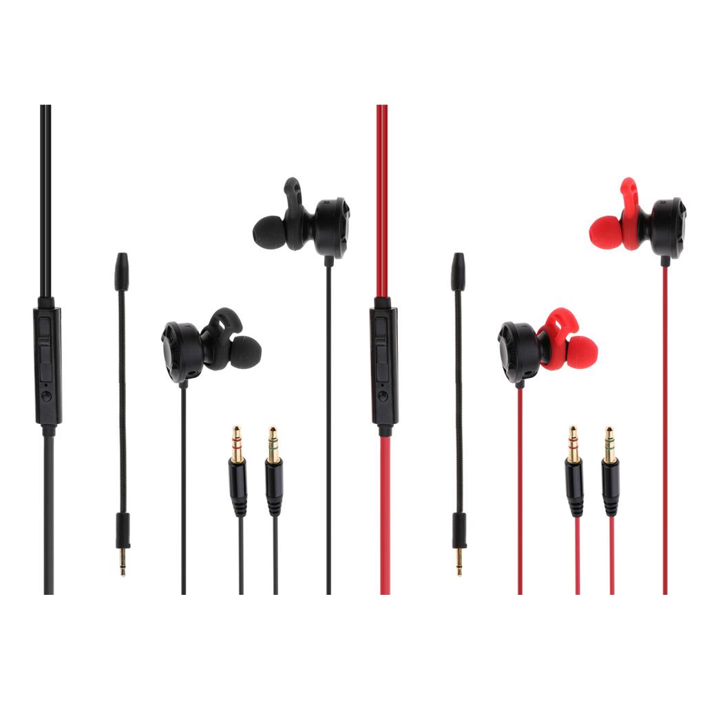 T2 Gaming Earphones Earbuds Headphones with Microphone and Volume Control For PUBG Mobile, PS4, Xbox One, Nintendo Switch Black