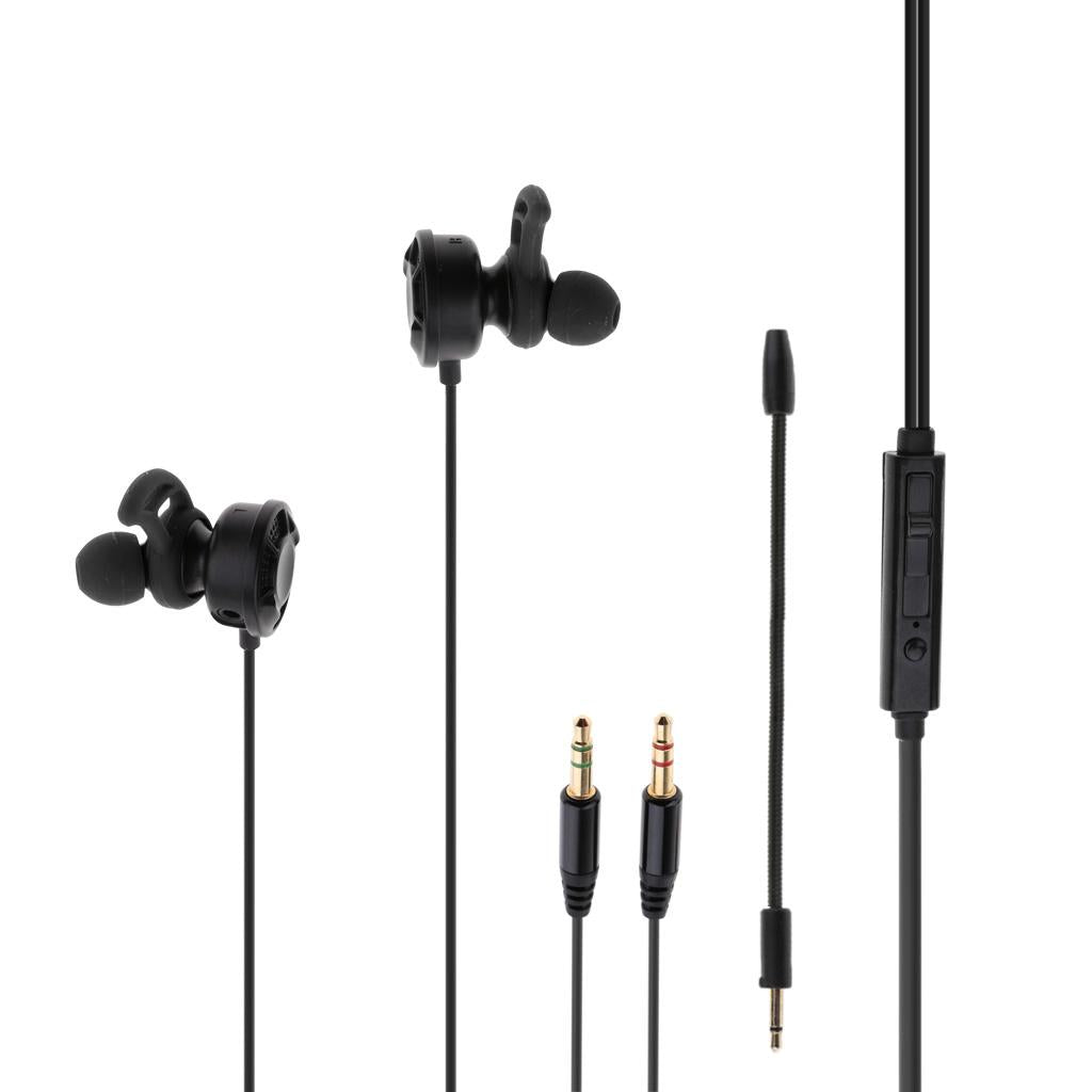 T2 Gaming Earphones Earbuds Headphones with Microphone and Volume Control For PUBG Mobile, PS4, Xbox One, Nintendo Switch Black