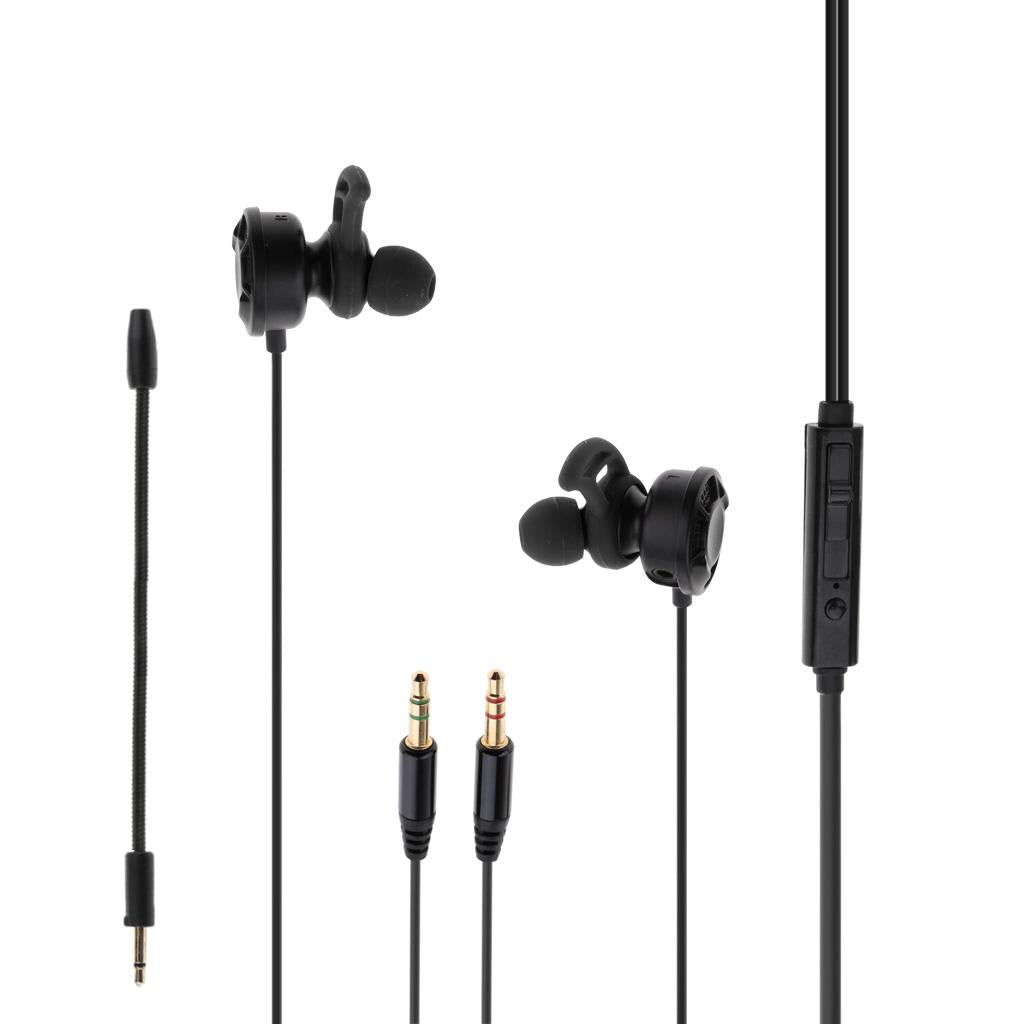 T2 Gaming Earphones Earbuds Headphones with Microphone and Volume Control For PUBG Mobile, PS4, Xbox One, Nintendo Switch Black