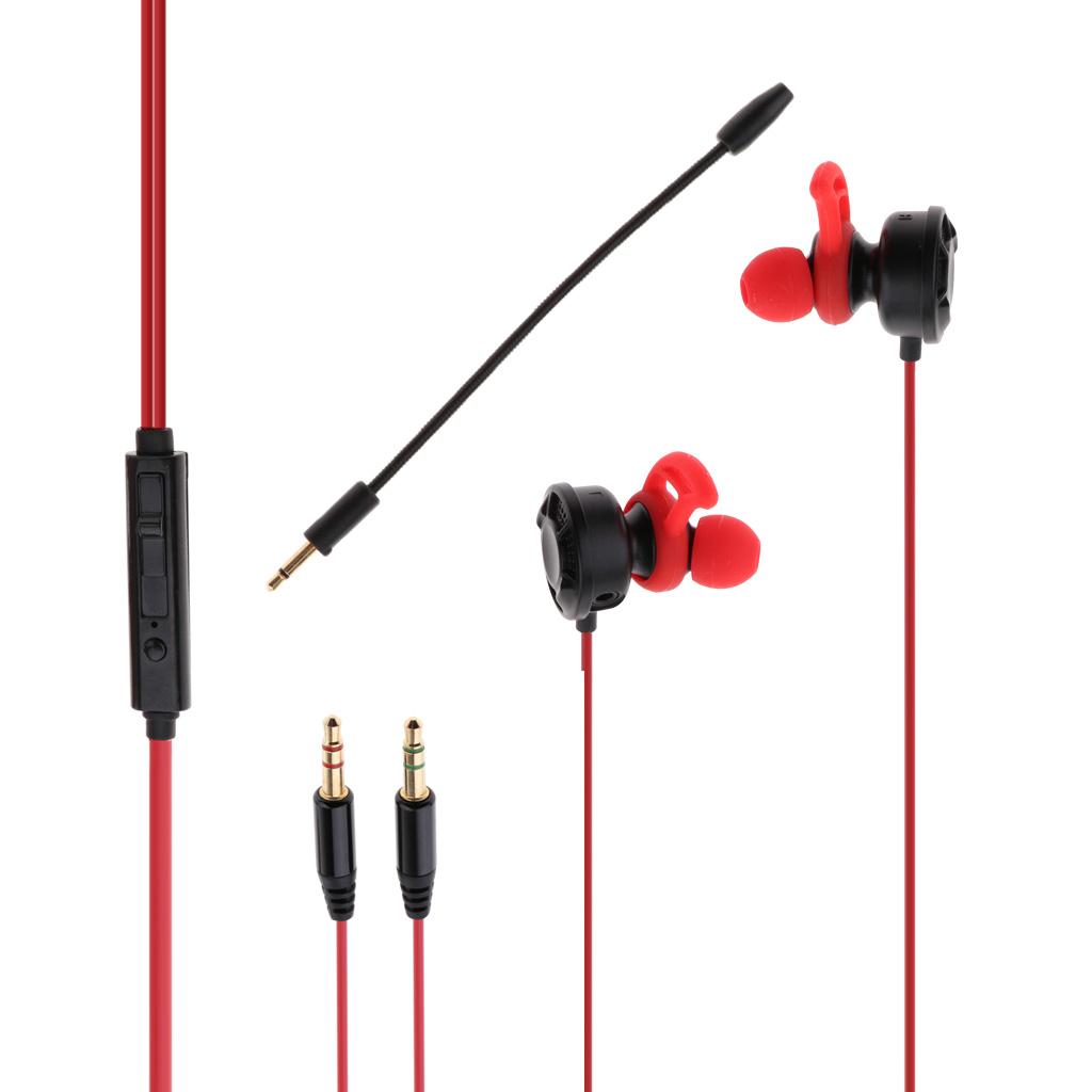 T2-Gaming-Earphones-Earbuds-Headphones-with-Microphone-and-Volume-Control-For-PUBG-Mobile,-PS4,-Xbox-One,-Nintendo-Switch-Red