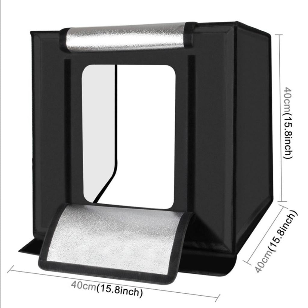 Portable Table Photo Studio Box LED Light Tent Softbox Lighting Kit 40x40cm