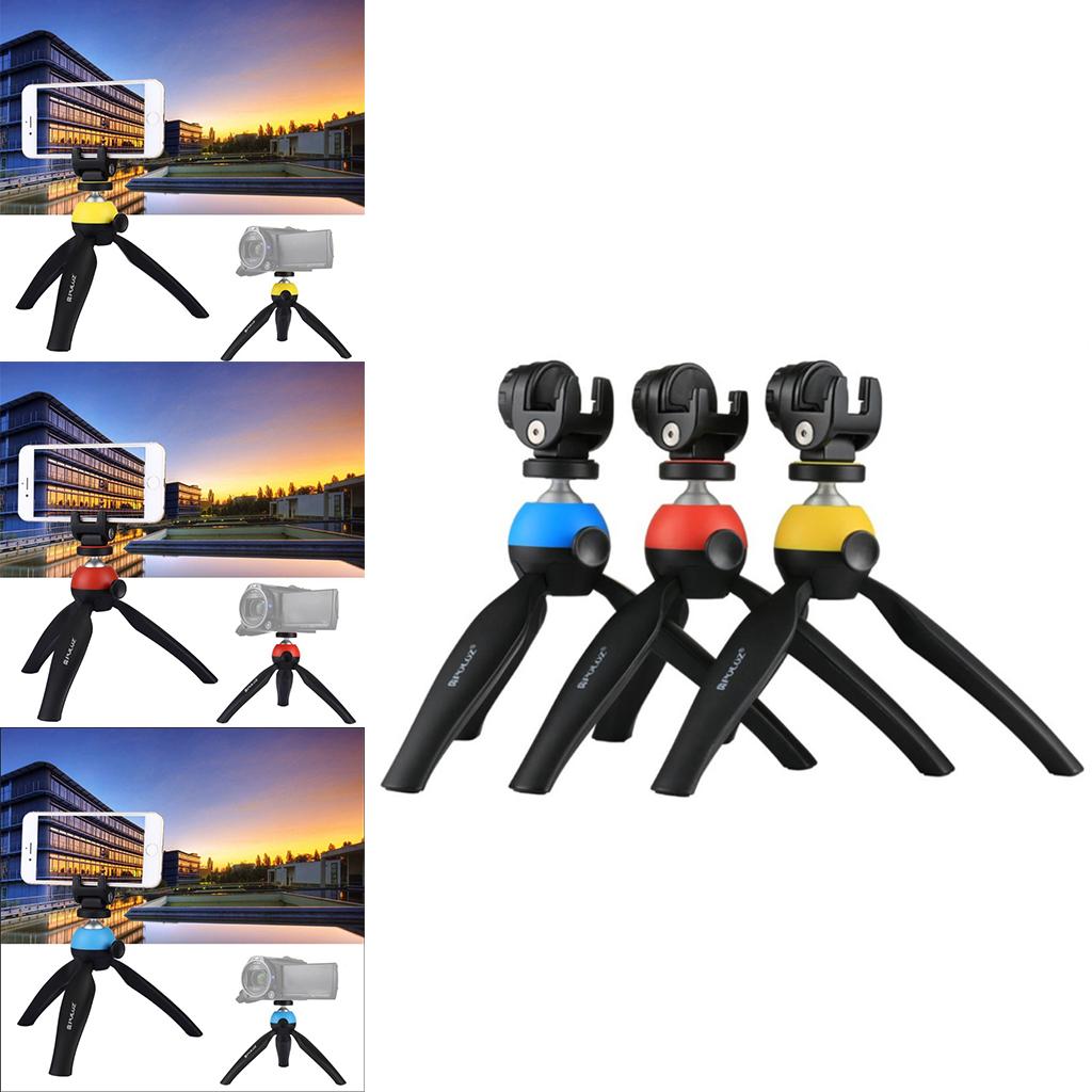 Flodable-Table-Top-Phone-Tripod-Mount-TV-Video-Live-Bracket-Holder-Yellow