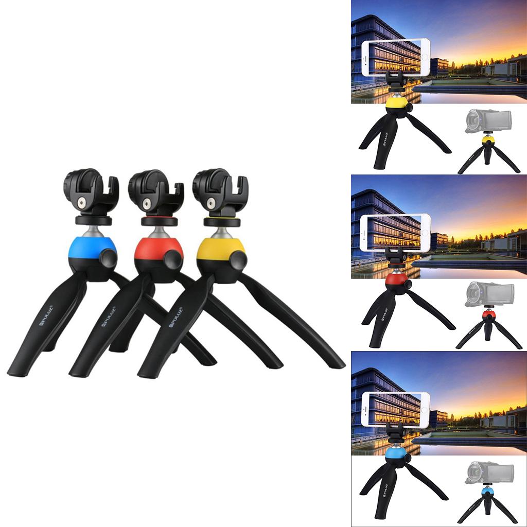 Flodable Table Top Phone Tripod Mount TV Video Live Bracket Holder Yellow