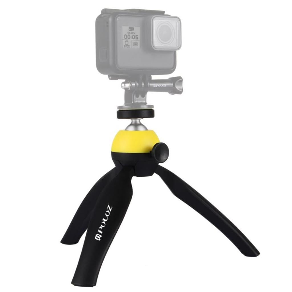 Flodable Table Top Phone Tripod Mount TV Video Live Bracket Holder Yellow