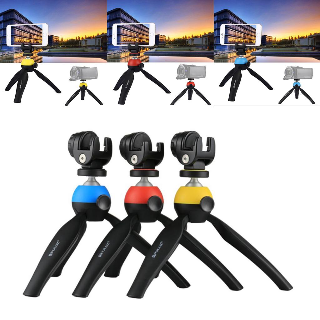 Flodable Table Top Phone Tripod Mount TV Video Live Bracket Holder Yellow