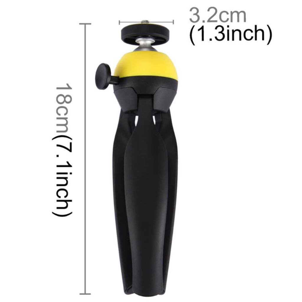 Flodable Table Top Phone Tripod Mount TV Video Live Bracket Holder Yellow