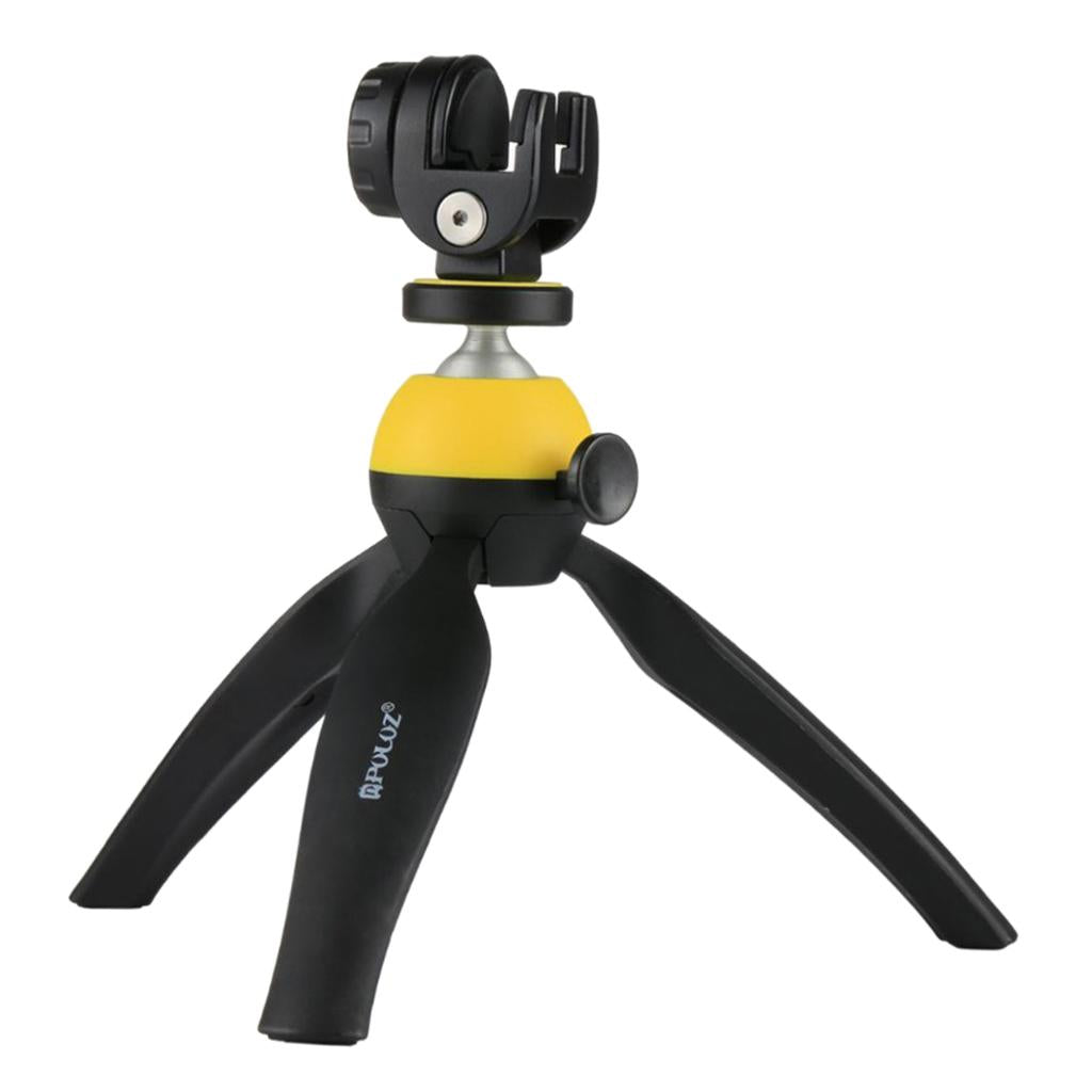 Flodable Table Top Phone Tripod Mount TV Video Live Bracket Holder Yellow