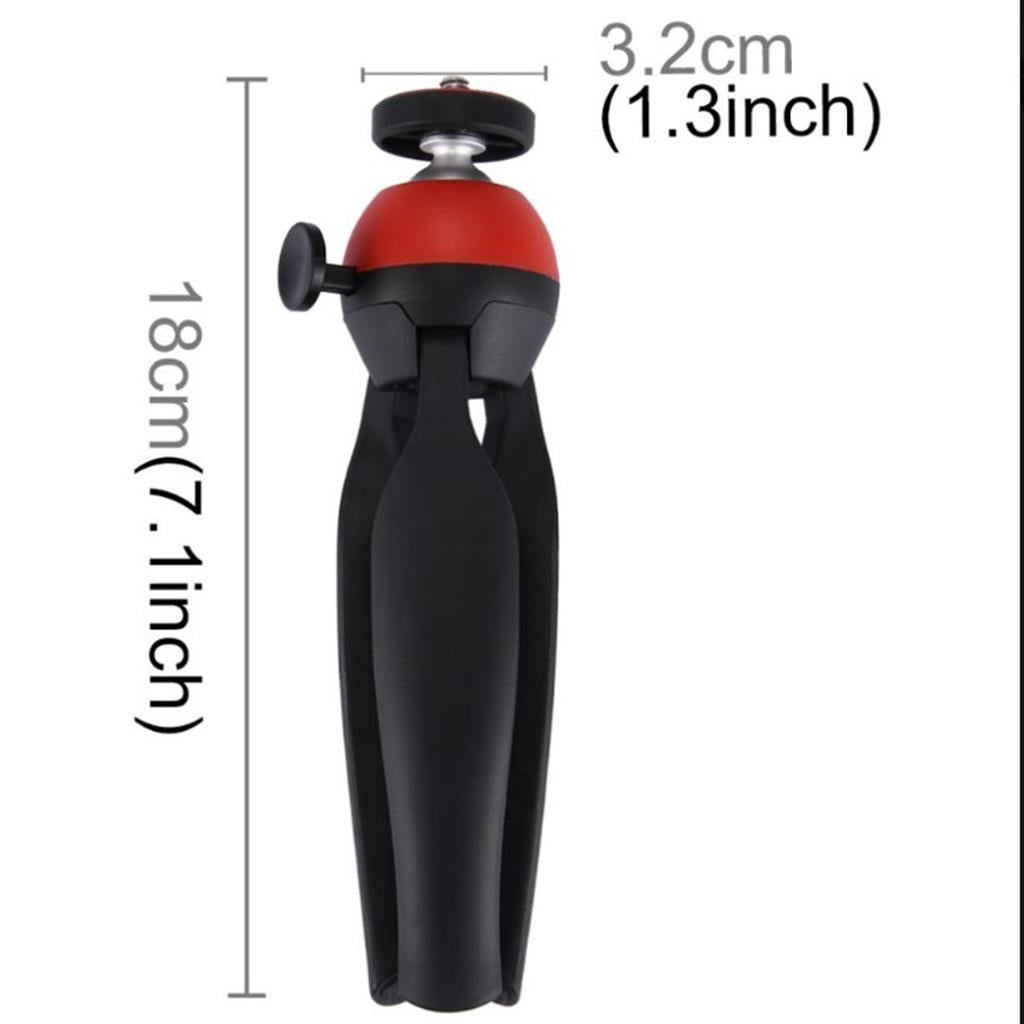 Flodable Table Top Phone Tripod Mount TV Video Live Bracket Holder Red