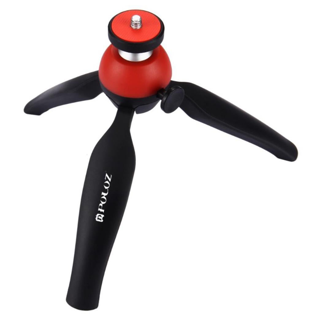 Flodable Table Top Phone Tripod Mount TV Video Live Bracket Holder Red