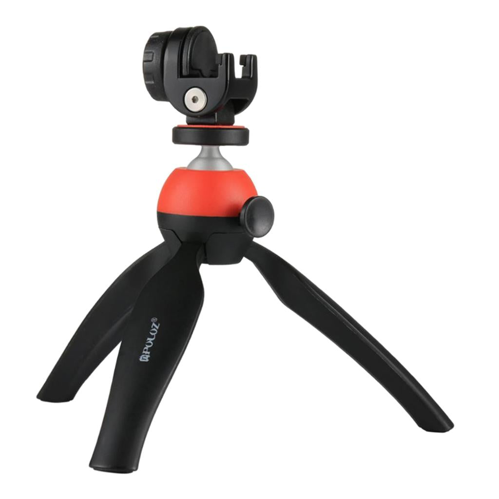 Flodable Table Top Phone Tripod Mount TV Video Live Bracket Holder Red