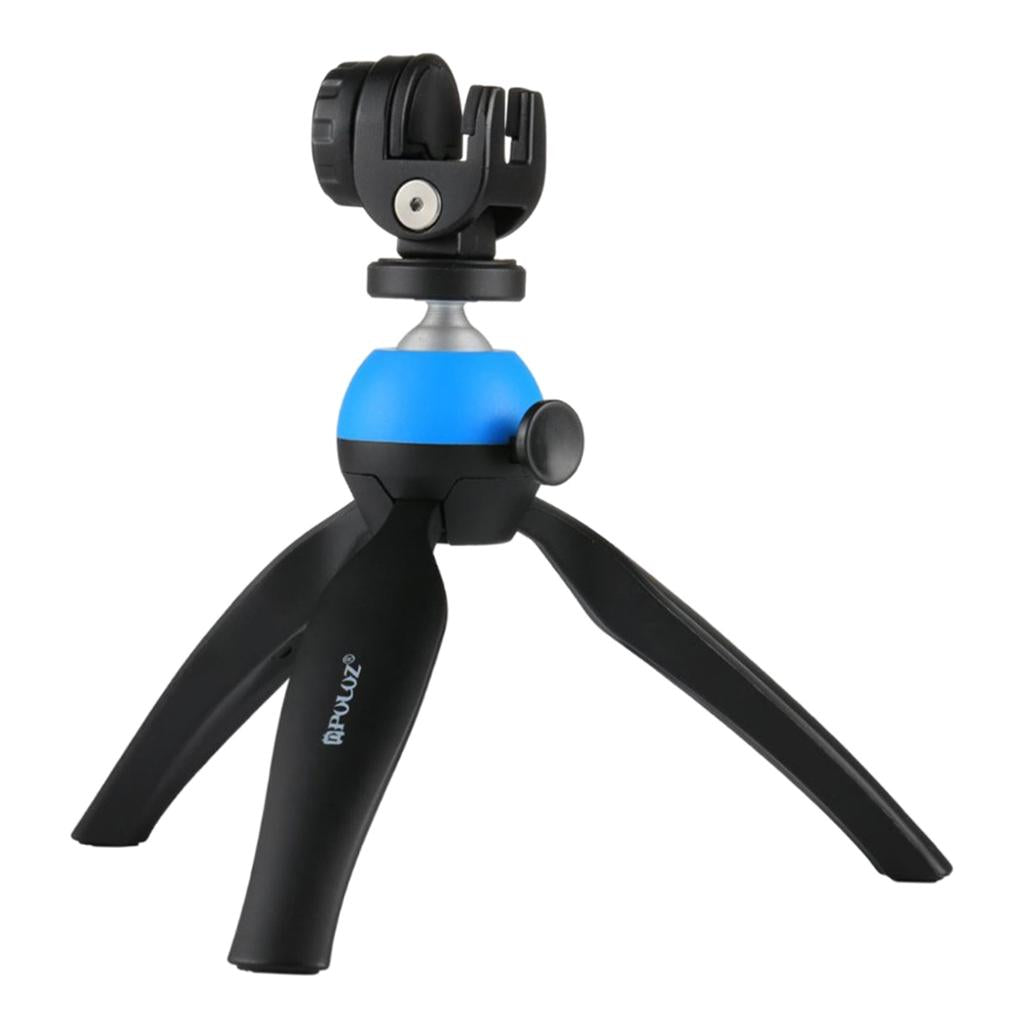 Flodable Table Top Phone Tripod Mount TV Video Live Bracket Holder Blue