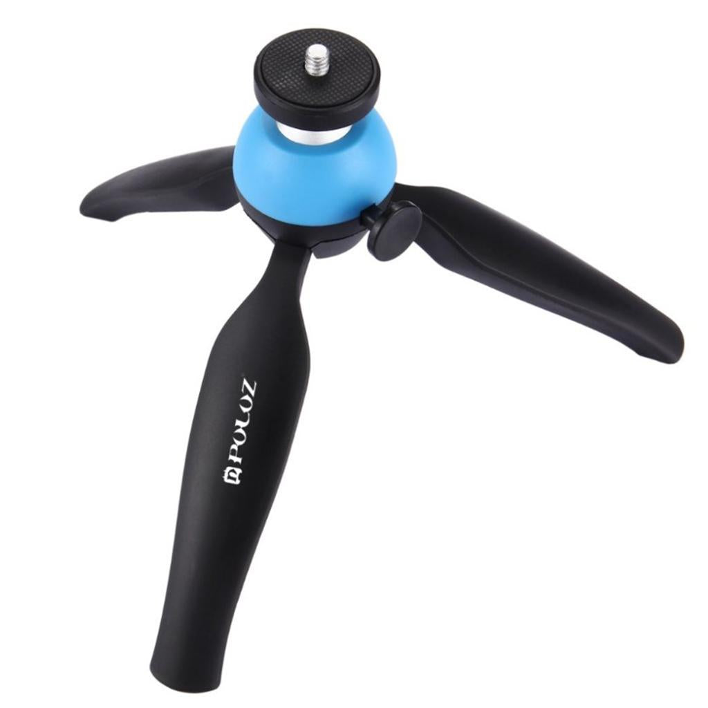 Flodable Table Top Phone Tripod Mount TV Video Live Bracket Holder Blue